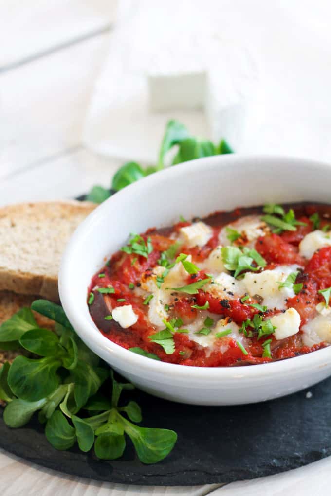 Aubergine (Eggplant) & Goat’s Cheese Bake