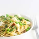 Crab & Lemon Spaghetti | Raising Sugar Free Kids - a delicious dinner you can throw together in minutes that is a wonderful, gentle introduction to seafood for children and adults alike!