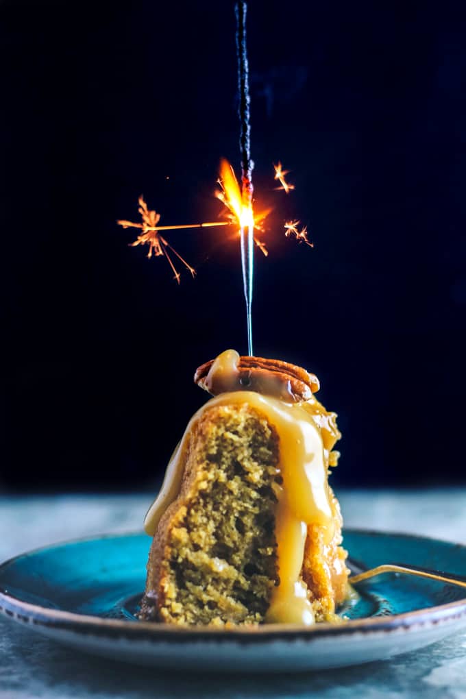 Sugar Free Ginger Cake with Toffee Sauce