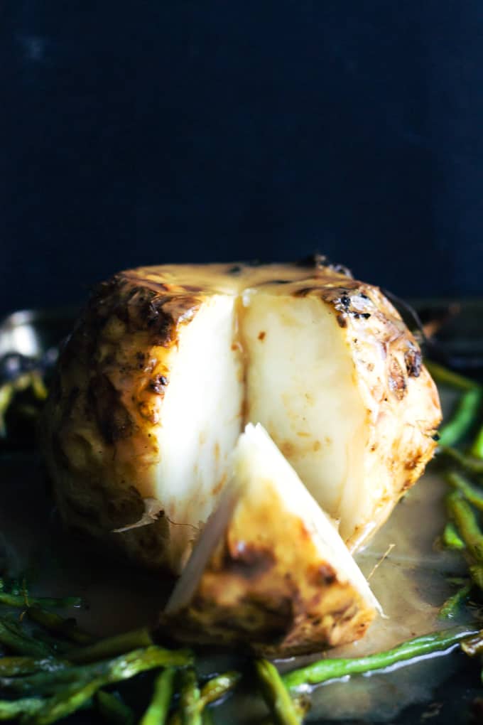 Whole-Baked Celeriac (Celery Root) with Roasted Onion Gravy (Vegan, One ...