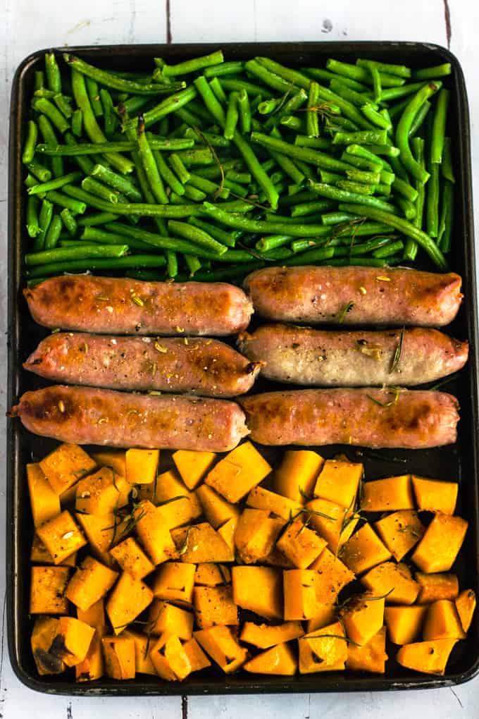 One-Sheet 30-Minute Sausages & Veg