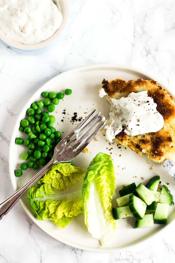 Crispy Cauliflower Steaks with Quick Blue Cheese Mayonnaise