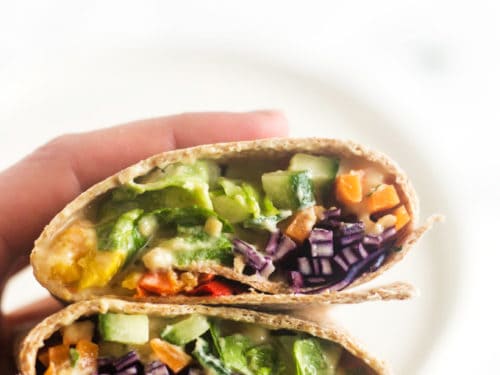 Mango Tofu Wraps with Peanut Sauce - It's a Veg World After All®