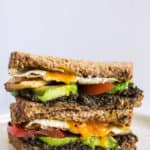 Olive Tapenade, Halloumi & Egg Sandwiches | Raising Sugar Free Kids - a salty, savoury, indulgently delicious sandwich complete with an almost-instant vegetarian olive tapenade! Healthy, veg-packed, and exciting. Who said sandwiches were boring? #sugarfree