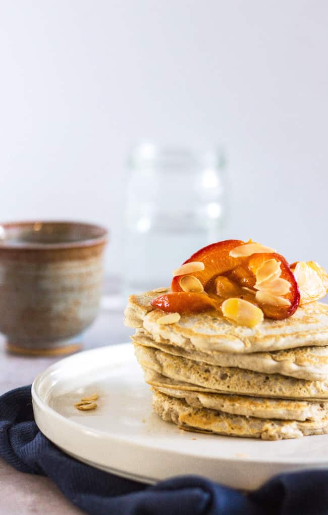 Buckwheat Pancakes with Roasted Apricots