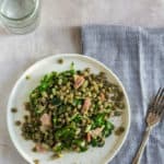 Green Lentil & Bacon Salad | Raising Sugar Free Kids - a classic French combination that makes for a beautifully simple and delicious salad. Perfect for a hot day when you just can't face spending more than 15 mins in the kitchen! #sugarfree #glutenfree