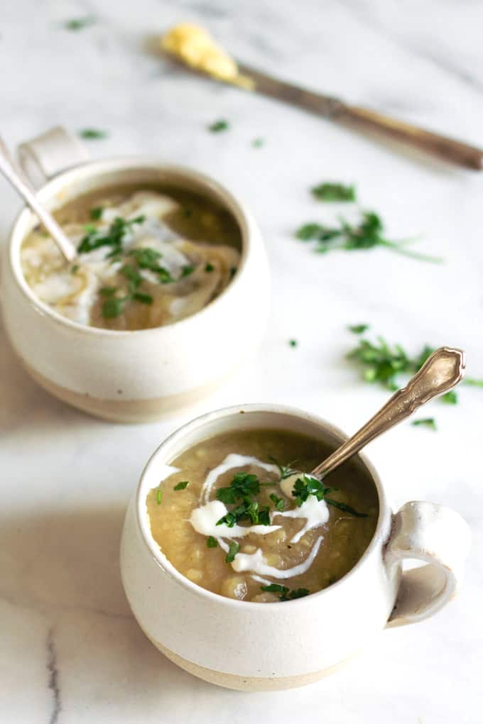 Instant Pot Celeriac (Celery Root) & Pear Soup (+ Stovetop Version)
