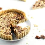 Lower Sugar Pecan Pie (Gluten Free) | Raising Sugar Free Kids - every bit as delicious as the original, this pecan pie is gluten free and has only 1/3 of the sugar, all of it slow-releasing. Perfect for a healthier Thanksgiving this year. #glutenfree #sugarfree