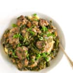 Gluten & Dairy Free Swedish Meatballs | Raising Sugar Free Kids - a 30-minute creamy, delicious dinner, these gluten & dairy free Swedish meatballs are also veg-heavy and include Paleo & Low Carb options. #glutenfree #dairyfree