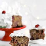 Low Sugar Christmas Cake (Gluten Free) | Raising Sugar Free Kids - a lighter, healthier gluten free and low sugar Christmas cake. Simple, one-bowl, and really yummy. Have your cake and eat it too this Christmas! #sugarfree #glutenfree #christmas