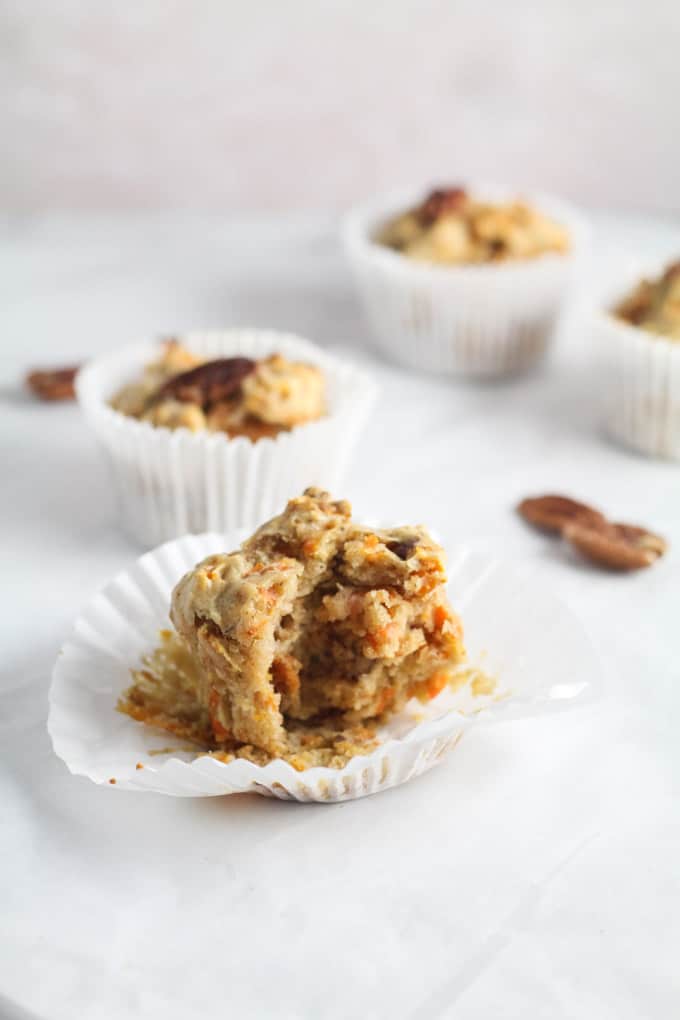 Low Sugar Carrot & Apple Spelt Flour Muffins