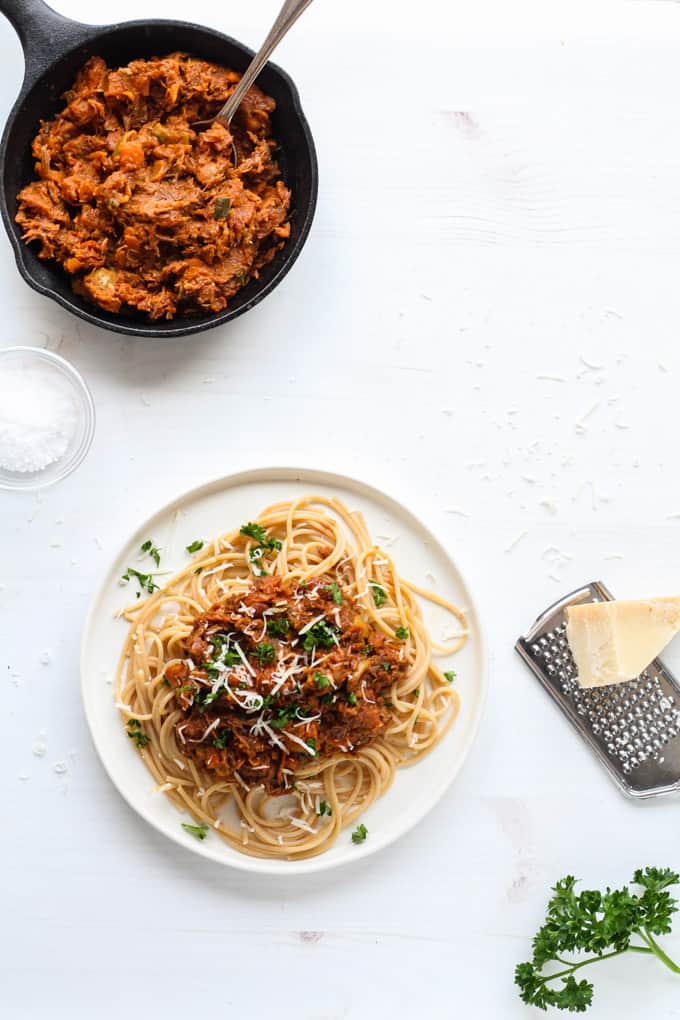 Slow Cooker Veg-Packed Beef Rib Sauce (+ Stovetop Version)