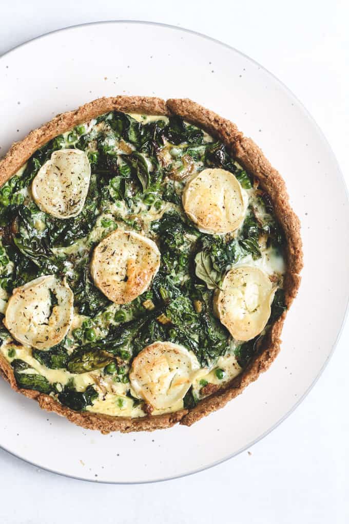 Greens & Goat's Cheese Quiche | Add Some Veg - an easy make-ahead lunch that is perfect for baking at the weekend and just slicing up for lunchboxes during the week. Yummy and packed with green veg goodness. #sugarfree #veggieloaded #addsomeveg #quiche 