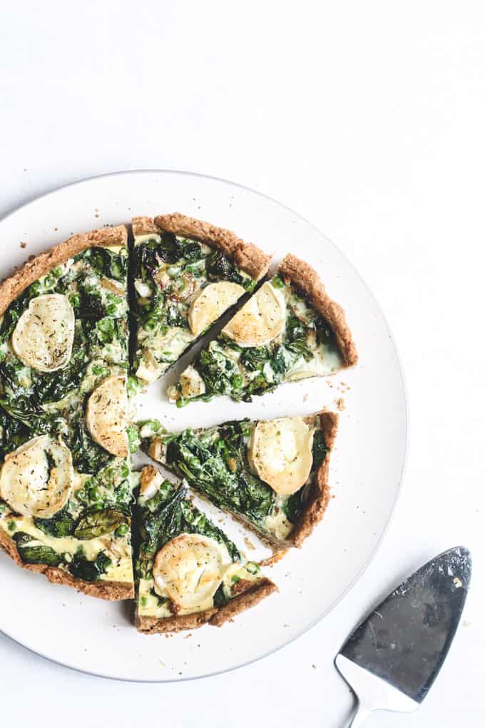 Greens & Goat's Cheese Quiche | Add Some Veg - an easy make-ahead lunch that is perfect for baking at the weekend and just slicing up for lunchboxes during the week. Yummy and packed with green veg goodness. #sugarfree #veggieloaded #addsomeveg #quiche