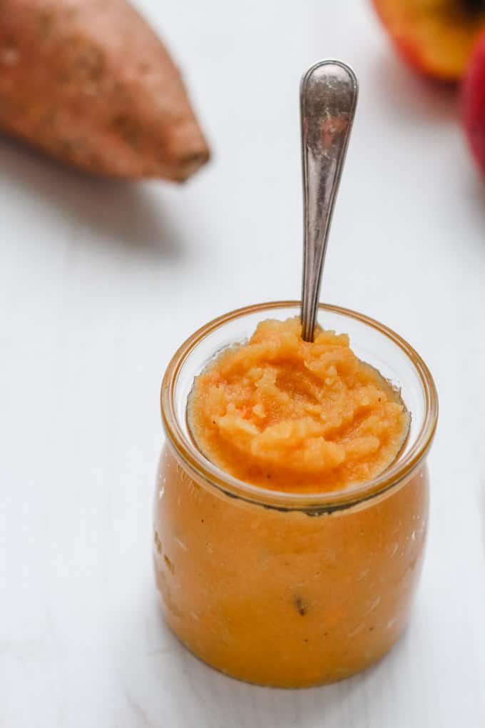 Easy 5-Minute Microwave Applesauce (With Veggies!) | Add Some Veg - the easiest applesauce EVER, this hands off recipe requires just a few minutes and a microwave. it is vegan, gluten free, sugar and sweetener free, and even contains veg. #addsomeveg #veggieloaded #apples #sugarfree 