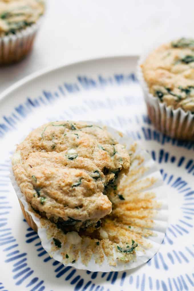 Kid-Friendly Spinach Muffins for a Sandwich-Free Lunchbox | Add Some Veg - an easy, freezer-friendly lunchbox recipe (also great for breakfasts or snacks) that is a kid-friendly way of getting some greens into kids. Simple sandwich-free lunch option. #sugarfree #vegetarian #addsomeveg #spinach #muffins #lunchbox