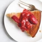 Amazingly Easy Healthy Almond Cake With Stewed Strawberries | Add Some Veg - an easy, 35 min cake made in one blender. Healthy, nutrient-packed, gluten free, dairy free, low sugar, low carb and naturally sweet. Perfect for an easy summer dessert. #glutenfree #dairyfree #lowcarb #sugarfree #addsomeveg