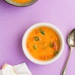 Sweet and Simple 30-Minute Chickpea Coconut Soup | Add Some Veg - an easy Instant Pot soup (with stove top instructions for non-IP owners!) that is delicious, simple and sweet. It's super kid-friendly while also being veggie-loaded, sugar/gluten free and vegan. #vegan #glutenfree #addsomeveg #sugarfree #instantpot