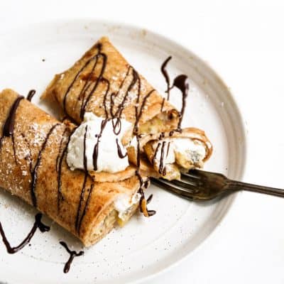 Sugar Free Banana Crêpes | Add Some Veg - These sugar free banana crêpes are fluffy, filling and fantastic! They taste as good as they look, but require little effort and no sugar. Perfect for a weeknight dessert that feels fancy but takes minutes to make. #addsomeveg #sugarfree #dairyfree