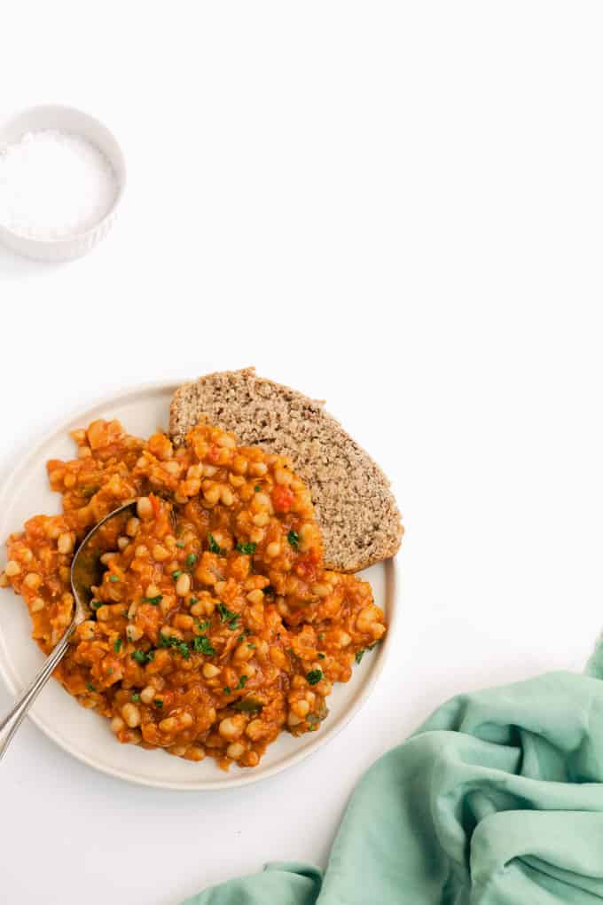 Veggie-Loaded Baked Beans | Add Some Veg - with less than half an hour of your time (and only 5 mins of that is prep), you can make a big batch of veggie-loaded baked beans that are sugar free, packed with 5 types of veg, gluten free, additive-free, and delicious! Perfect for pulling out of the fridge or freezer for quick easy breakfasts or lunches. #sugarfree #addsomeveg #veggieloaded #glutenfree 